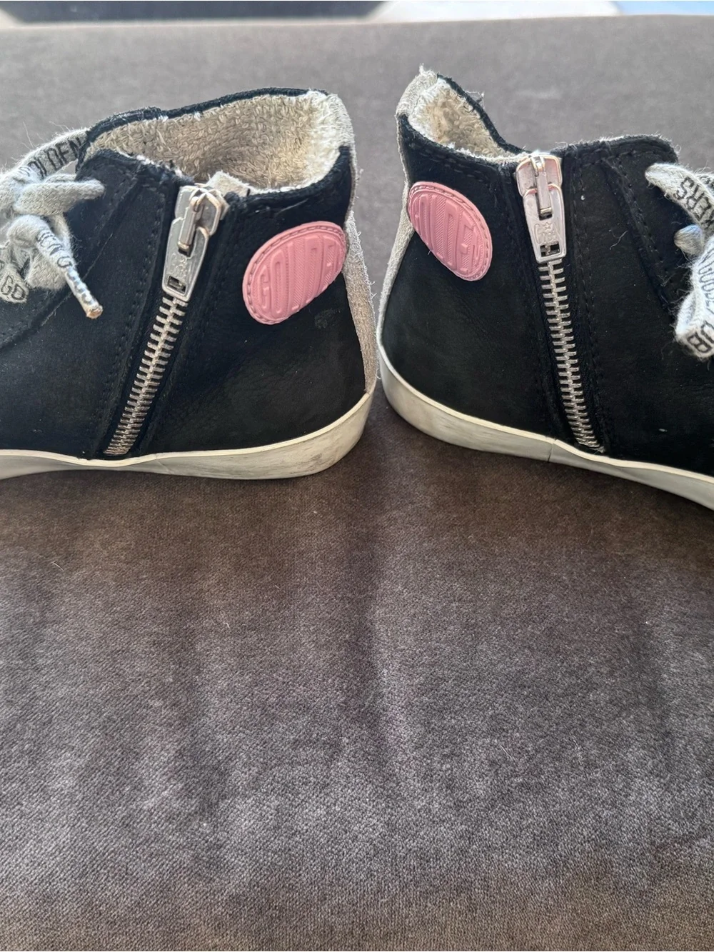 Golden Goose black fancy Sneakers Pink Star and Leopard Toe Cap. Girl sz 32 or 1